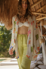 Pantalón de lino con aberturas laterales