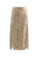 Falda midi estampada con aberturas