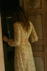 Vestido largo estampado con mangas removibles