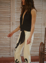 Top cuello Halter de escote cruzado