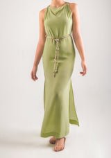 Vestido largo de cuello Halter