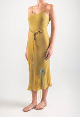 Vestido de tirantes bordado