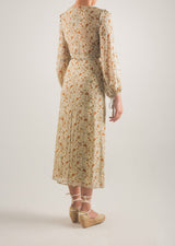 Falda midi estampada con aberturas