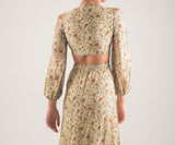 Vestido largo estampado con mangas removibles